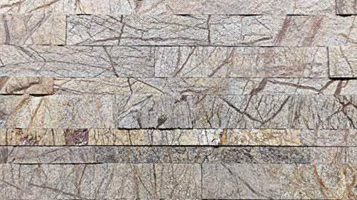Naturstein 3D Paneele Steinfurnier selbstklebend Klinker Riemchen Wandsteinverkleidung (Stein, 20 x 15 cm)