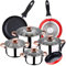 San Ignacio Bateria 8pc acero inoxidable apta para inducción + 3 sartenes 16/20/24 cm, Color Rosa, PK3379
