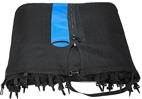 Andreas Dell Trampolin Sicherheitsnetz Ersatznetz (für Trampolingestell 366cm mit 8 Stangen, Schwarz/Blau)