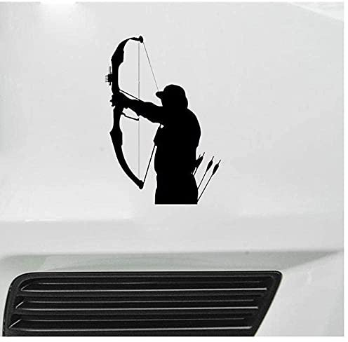 Bogen Und Pfeil Jagd Bogenschießen Autoaufkleber Schwarz 10,2Cm*14,8Cm