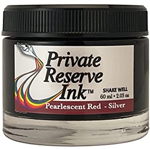 Private Reserve Ink PEARLESCENT - 60 ml Ink Bottle for Fountain Pen (Red/Silver) (PR17047)