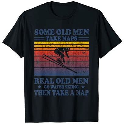 Real Old Men Go Ski Lustig Retro Vintage Ski Skier Grafik T-Shirt