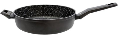 ELO 8383826 Bratpfanne 28 cm Granit Solution, Küchenpfanne, Kochtopf, geeignet für alle Herdarten, Aluminium, Keramik, Kunststoff, Schwarz, 28 cm