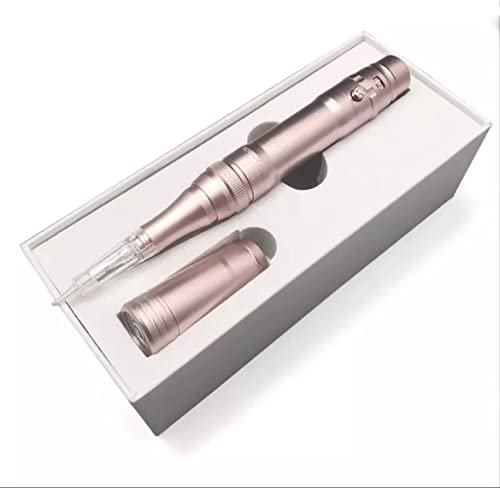 Professional PMU Tattoo Permanent Make up Stift Drahtlose Maschine Pen Set Mit 5 Stück Nadeln Microblading Versorgung für Augenbrauen Lippen Eyeliner (Roségold) A950
