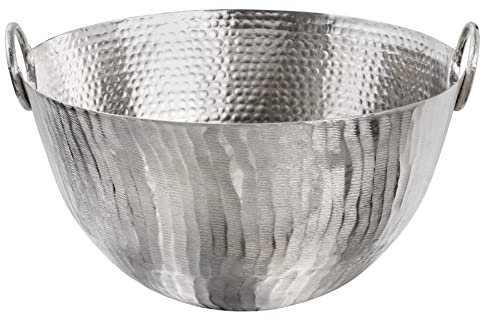 riess-ambiente.de Handgearbeitete Deko Schale Orient 40cm Silber Metall Hammerschlag Design