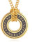 TEAMER Wikinger Runen Halskette Edelstahl Norse Runen Talisman Anhänger Wikinger Elder Futhark Ring Kreis Halskette Amulett Schmuck für Männer Frauen (Stil 2 - Gold)