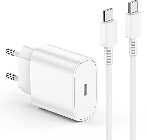 Für Samsung Ladekabel Typ C Schnellladegerät, 25W SamsungLadegerät USB C Netzteil mit 2m USB C Ladekabel Sam-Sung Schnellladekabel für Samsung Galaxy S22/S21 Ultra/S21+/S20/Note20/iPad Pro, Huawei