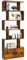 GIANTEX Bücherregal 5 Ebenen mit Schrank, Standregal freistehend aus Holz, Raumteiler Aktenregal mit Kippschutz, Aufbewahrungregal 70x23x183 cm, Holzregal für Wohnzimmer (Walnuss)