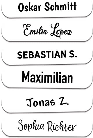 Sunnywall® 55-1920 Stück Namensaufkleber selbstklebend 36x7,7 mm für Büro, Verein, Schule, Kindergarten Organisation Beschriftung Aufkleber Etikette (Weiss)