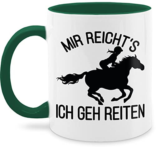 Tasse Tassen 325ml - Pferde - Mir reichts ich geh reiten - 325 ml - Dunkelgrün - pferdetassen sprüche pferd horse kaffeetasse geschenke pferdeliebhaber reit reiterin pferdetasse reiter ich.