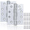 2 Stück Scharnier, 100 x 76 x 3 mm Satin Chrom Türscharniere für Holztüren Scharniere Klappbar für Innen- und Außentüren von Geschäftsgebäuden