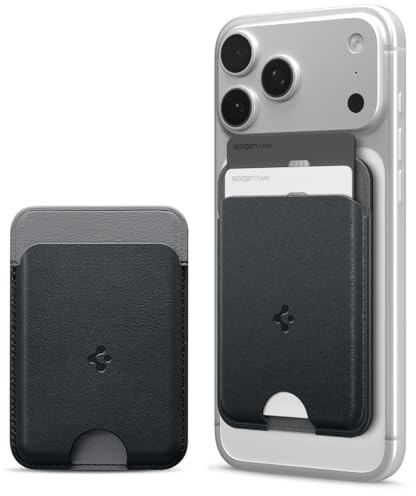 Spigen Nano Pop MagFit Magnetisches Wallet für MagSafe & Pixelsnap | Premium MagSafe Wallet aus zweifarbigem Silikon für MagSafe kompatible iPhone Modelle und Pixelsnap Geräte - Schwarzer Sesam