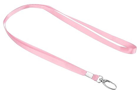 PATIKIL 20Pack Hals Schlüsselbänder Polyester Flach Riemen Schlüsselband mit Clip Drehbar Haken für Büro ID Abzeichen Schlüsselanhänger Rosa