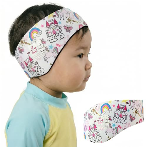 Earvolution Ear Band-It Ultra Swimming Headband, American Brand, Doctor-Invented, Sensory-Friendly- Anti-Slip Grip &Thick Neoprene for Max Protection/Comfort, Holds Earplugs in, (Medium, Princess)