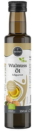 borchers Bio Walnussöl 250ml | kaltgepresst | Bioqualität | aus ungerösteten Bio Walnüssen | aus EU-Landwirtschaft | reich an ungesättigten Fettsäuren | DE-ÖKO-006