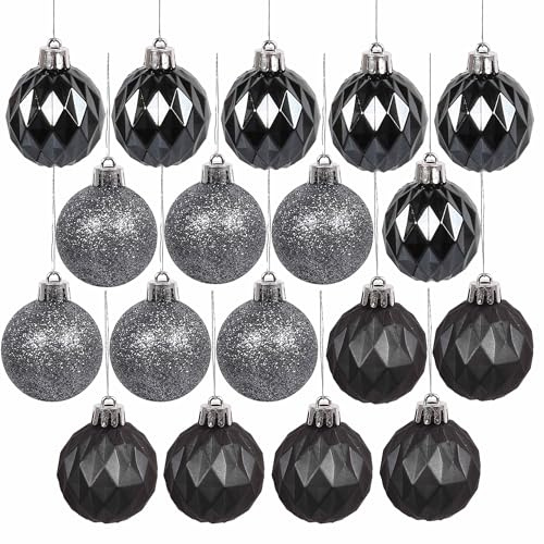 sarcia.eu Anthrazitfarbene Christbaumkugeln, Kugelset, Christbaumschmuck 4cm, 18 Stück