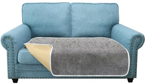 Granbest Exklusive Mode Design Sofa Kissenbezüge, Anti-Falten Waschbare Sofa Kissen Protektor für Haustiere und Kinder (2 Sitzer, Grau)