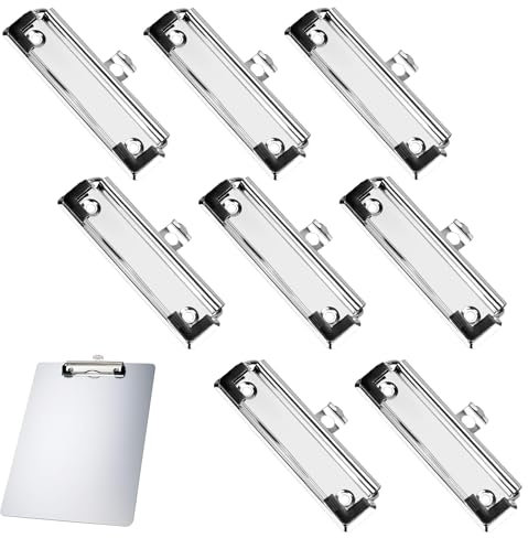 Montierbare Clips, Klemmbrett Klemme, 8PC Metall Clipboard, Zwischenablage Klemmen Mit Gummigriff, Loch Zum Aufhängen, Für Büro, Schule, Ordner
