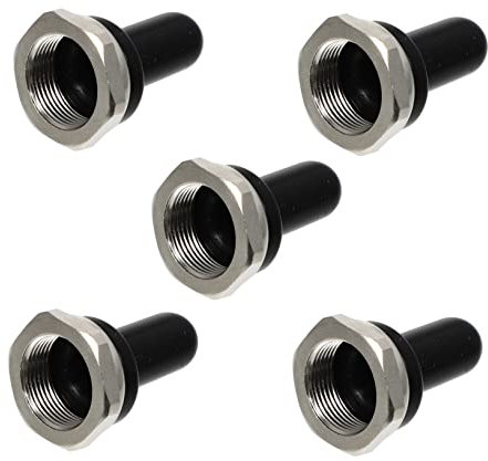 VALICLUD Silikon Schutzkappen 12mm Knebelverschlüsse Schwarz 5 Stück Für Stoßschalter Schalterabdeckungen Schutz Für Elektrogeräte