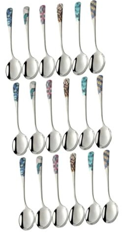 TOPBATHY 18 Piezas cuchara redonda acero inoxidable cucharas ramen cucharas soperas Cucharas prácticas familiar cuchara arroz Corea del Sur Fideos tirados a mano cuchara mezcla