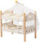 ROBOTIME Wooden Doll Bunk Bed, Dolls Cots Convertible Bed with Ladder and Bedding, for 18 inch Stackable Dolls Crib, Perfect Doll Accessories, Gift for Children, Wood Color