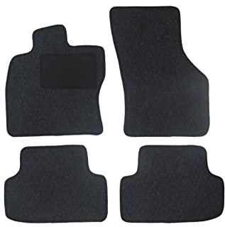 Alpha-Tex Fußmatten-Set für BMW 3er, Typ E30 (Baujahr 1982-1994), Hit anthrazit | 4-TLG | Umrandung braun