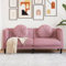 Homgoday Divano a 2 Posti con Cuscini Rosa in Velluto, Divani per Esterno da Giardino, Letto Divano, Divanetto，Divano Giardino Salotto Terrazzo Esterno Arredamento