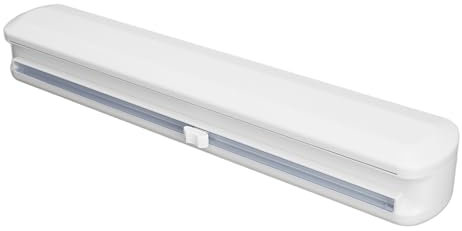 Dispensador magnético de plástico recargable con cortador, dispensador de film transparente reutilizable, cortador de film transparente para alimentos resistente para papel de (S)