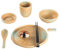 Assiettes à sushi, set de vaisselle 7 pièces pour personnes, vaisselle japonaise comprenant assiettes à sushi, bols, bols à sauce, cuillères et baguettes