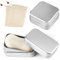 2 Stück Seifendose Reise Wasserdicht Seifenbox Festes Shampoo Aufbewahrung Seifenschale Metall Aluminium mit Soap Bar Bag, Abtropfgitter seifendose Edelstahl mit Deckel (Quadrat, Rechteck)