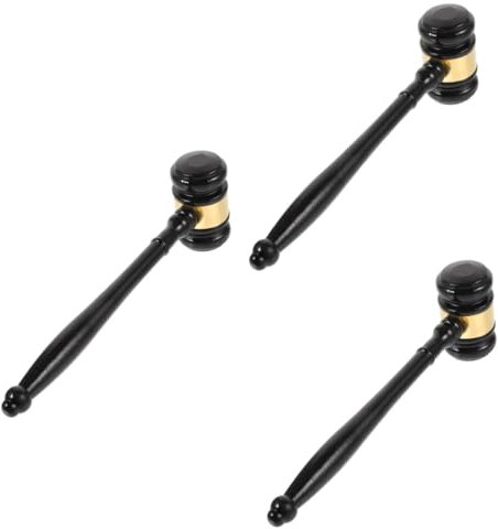 VILLCASE 3 Pièces Marteau D'Enchère Un Raccords Vente Aux Enchères Marteaux Salle D'Audience Marteau Avocat Jugement Marteau Marteau De Juge De Cour Marteau De Juge en Bois Marteau