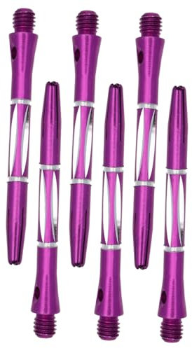 BELLIFFY Dartpfeil Schäfte Aluminiumlegierung Gewindeschäfte Metallzubehör 6 Stück Lila Ersatz Für Darts Spieler Outdoor