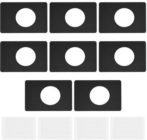 VGOL 8Pcs Door Lock Repair Plate 13CM X 9CM for 5.5CM Spherical Lock Reinforcement Plate Stainless Steel Door Lock Fixing Plate for Door Knob/Lever/Deadbolt Fixing Filler Cover Plate,Black