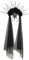 Vobumix Halloween Schleier Stirnband Krone Gothic Schwarz Rose Schleier Stirnband Gothic Braut Kostüm Kopfbedeckung Halloween Party Kostüme