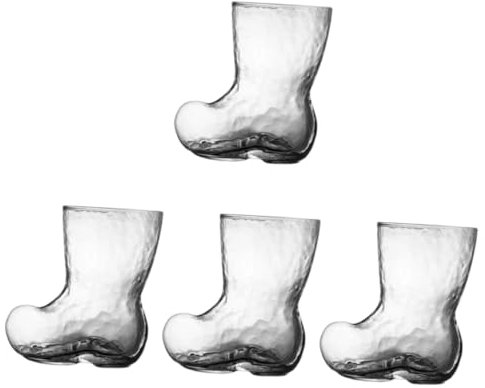 COLLBATH 4 Pièces Bottes Verre À Vin Verres Transparents Botte Claire Tasse À Bière Verres À Whisky Botte De Bière Verres À Shot Botte Forme Tasse Tasse À Lait Das Boot Party Favors Tasse