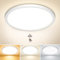 NIBSHOOM LED Deckenlampe mit Bewegungsmelder, 3000K/4000K/6500K 18W IP44 Wasserfest Deckenleuchte Innen, mit Radar Bewegungssensor und Dämmerungssensor Lampe für Flur Bad Treppe Balkon Garage, 22cm