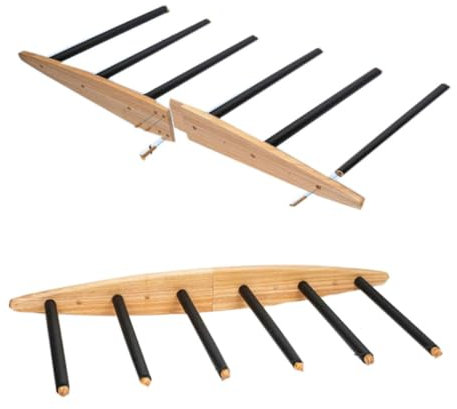 Vertikales Surfbrett Rack - Nachhaltiges Holz Surfbrett Rack mit Gummimatte, Surf Rack Vertikal, Surfboard Rack für Wand, Surfboard Racks für Wand, Surfboard Racks für Wand (6 Arme (5-6 Boards))
