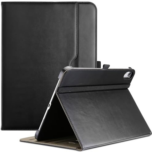ProCase per iPad 11a Generazione A16 11 Pollice 2025/iPad 10a Generazione Caso 10.9 Pollice 2022, PU Custodia in Pelle Business Stand Cover Multi-Angle Viewing -Nero