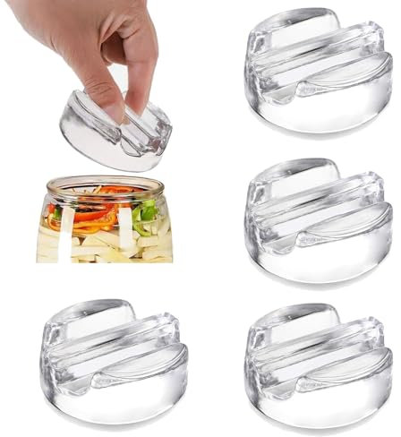 4 Stück Fermentiergewichte, Fermentation Weight Diameter 7 cm, Glasgewichte für Gärung mit Breiter Öffnung, Practical Fermentation Glass Weights for Fermenting Sauerkraut, Carrots, Kimchi, Pickled