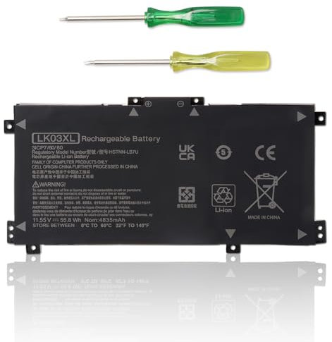 LK03XL L09281-855 Battery Replacement for HP Envy X360 Convertible 15m-cn0012dx 15m-cn0011dx 15m-bp112dx 15m-bq121dx 15m-bp111dx 15m-cn0xxx 17m-ae0xx 17-ae1xx 17-bw0013dx 916814-855 LKO3XL