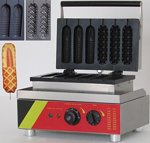 HQYMXYGEUR Muffin Hot Dog Maker Baker,Commercial Hot Dog Machine,6 PCS Corn Shape,No-Stick Waffle Maker for American corn dog,Muffin Sausage Waffles