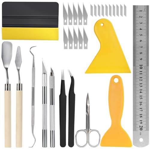 Präzises Bastelwerkzeug-Set – 12-teiliges Plotter Zubehör mit Entgitterwerkzeugen, Pinzetten und Präzisionsschneidern, ideal für Vinylarbeiten, DIY-Projekte, Scrapbooking, Beschriftung und Prägung