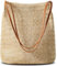 CharmBurst Sacs en paille tressée, Sac de plage d'été en paille, Sac à main boho à la mode, Sac à bandoulière pratique, Sac d'été élégant