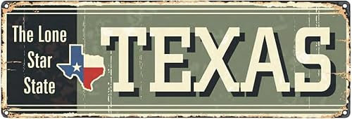 kisoyo Metall-Blechschild Welcome to US City, Wanddekoration, Texas, dekoratives Schild, Bauernhaus, Landhaus, Heimdekoration, 10,2 x 40,6 cm