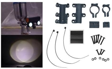Paint Spray Gun Light, Rechargeable LED, 2 Colors 2 Brightness for Professional Lighting with Spray Gun, Easy to and Use, Suitable for Automotive, Home Painting