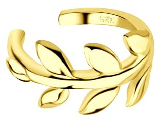 LÖB 925 Silber 585 Gold Vergoldet Ohrklemme Blatt Ear Cuff Modern Ohrring Damen Ohrmanschette Fake Piercing Ring Minimalistisch Ohrpiercing Knorpel