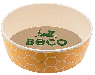 Beco Dog Bowl - Food and Water Bowl, Bamboo, Honeycomb, (Large, 18.5cm Diameter)