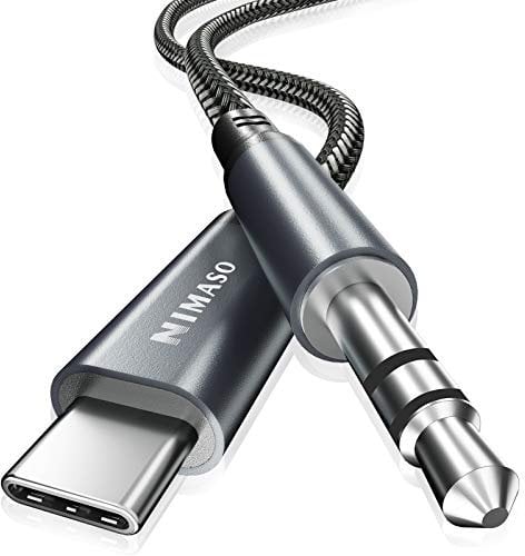 NIMASO USB C to 3.5mm Audio Aux Jack Cable(1.2m), USB Type C to 3.5mm Headphone Stereo Cord Car For iPhone 15 Samsung Galaxy S23 S22 S21 Note 20 10 Plus,Huawei P50 P40 Pro,Google Pixel 4/5/5a/6/7