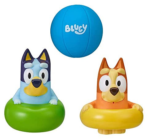 Bluey Official 3 Pack Bath Squirters Toy with Bluey, Bingo and Ball