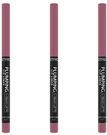 Catrice Plumping Lip Liner, Lip Pencil, Lippenkonturenstift, maskenfest, wischfest, mit Anspitzer, Nr. 050 Licence To Kiss, nude, mattierend, matt, vegan, wasserfest, 3er Pack (3 x 0,35g)